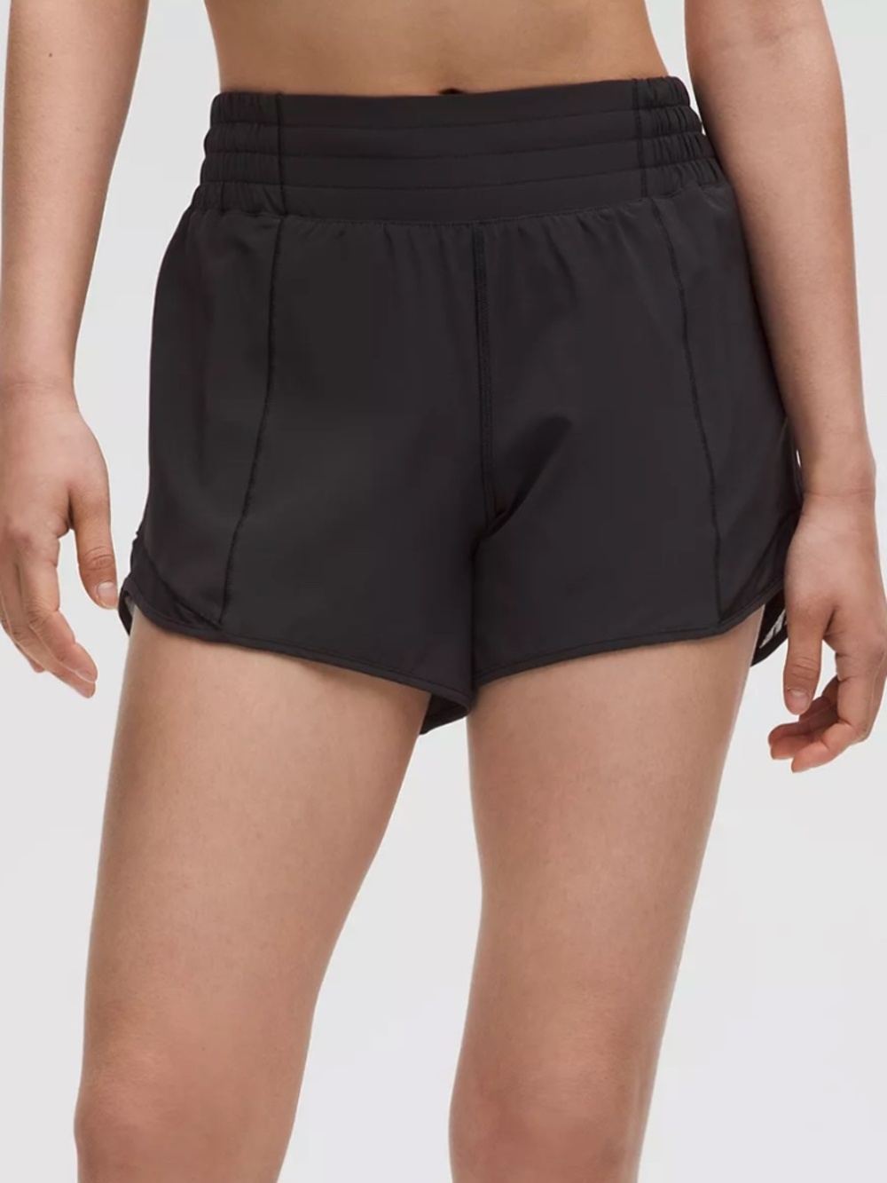 Lululemon Black Hotty Hot High-Rise Lined Short 4" Size 4